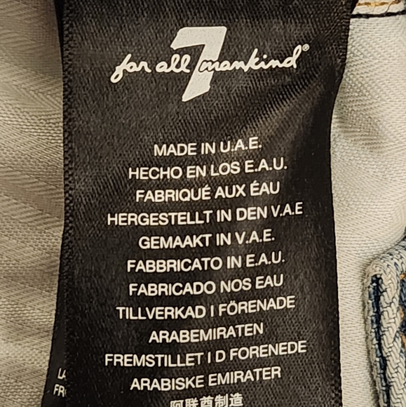 NWT 7 For All Mankind EASY SLIM CROPPED PALMA ROSA HIGH WAIST Distressed Denim - Picture 8 of 10